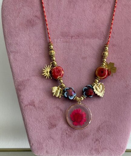 COLLANA "EMILY" + CHARM ROSSO/ORO
