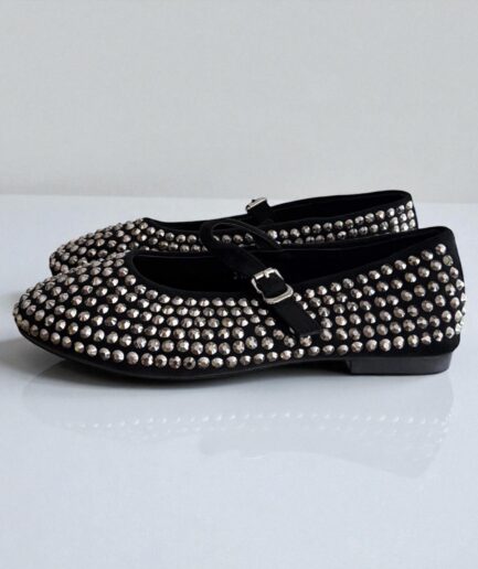 BALLERINE BORCHIE ARGENTO/NERO J102