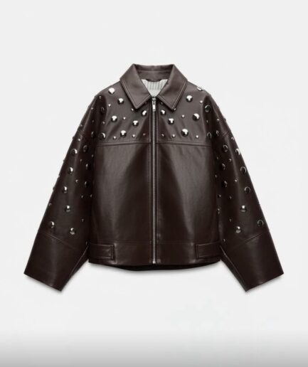 GIACCA ECOPELLE "DEXTER" BORCHIE VINACCIO/ARGENTO