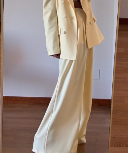 PANTALONE PALAZZO GIALLO PASTELLO
