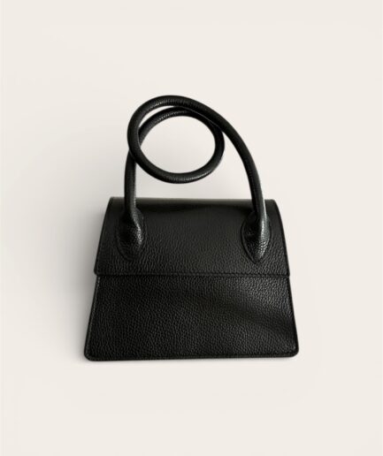 BORSA MANICO TORCHON IN PELLE NERA