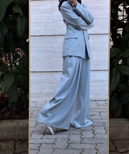 PANTALONE PALAZZO AMPIO CELESTE AVIO MOD.CHELLA