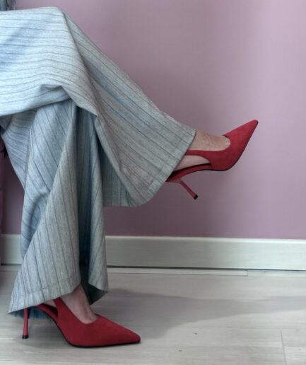 SLINGBACK SUEDE ROSSO E0509
