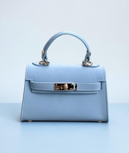 BORSA PICCOLA CON MANICO E TRACOLLA CELESTE