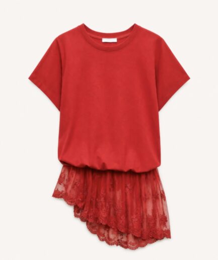 T-SHIRT A PALLONCINO CON BANDA PIZZO LD5786