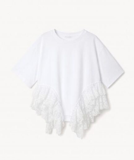 T-SHIRT LUMINA CON PIZZO ASIMMETRICO LD5598