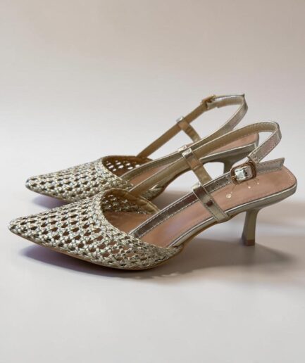SLINGBACK INTRECCIATE ORO 88215
