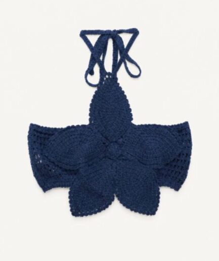 TOP MACRAME' FIORE BLU LUMINA LC260314