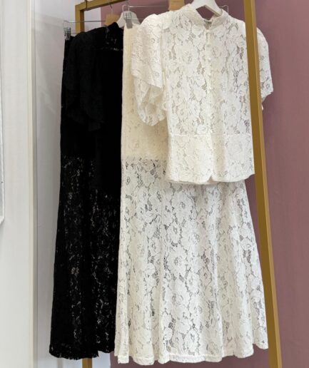 COMPLETO CAMICIA E GONNA IN PIZZO 26582