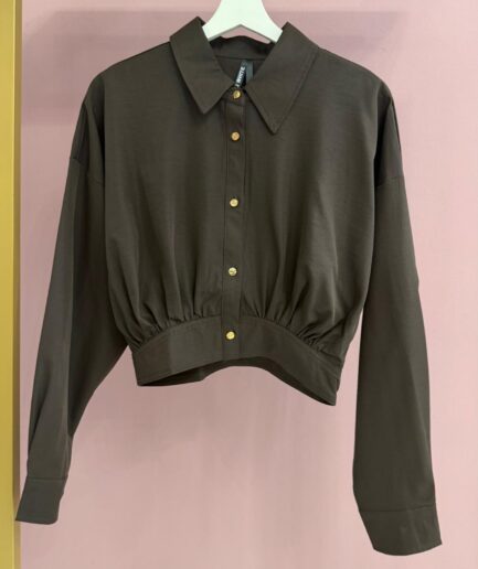 CAMICIA CROP MARRONE 61257