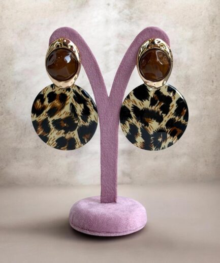ORECCHINI MADAME TONDO ANIMALIER