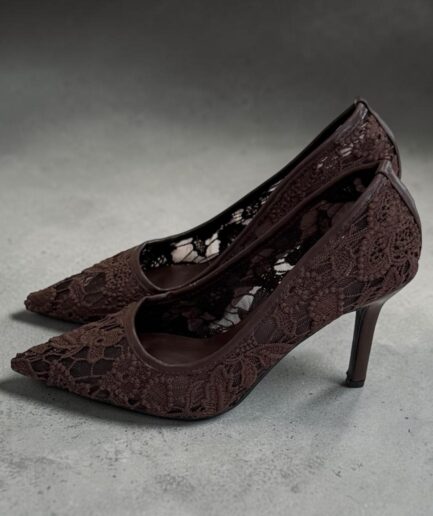 DECOLLETE' PIZZO MARRONE Z-086