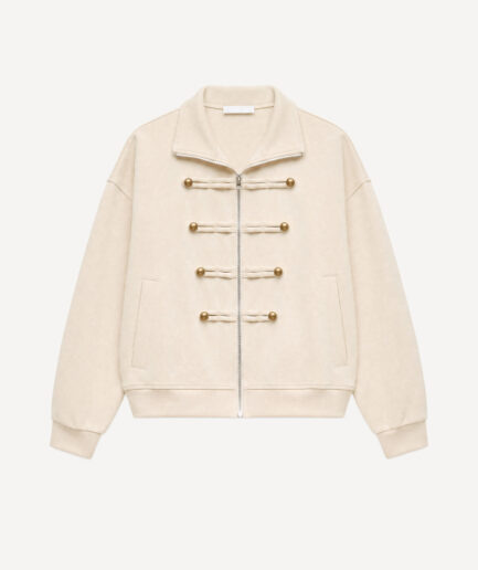 FELPA CON ZIP ALAMARI LUMINA LD6032 CREMA
