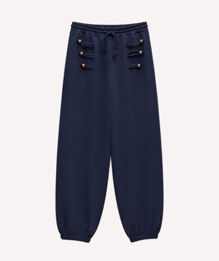 JOGGERS FELPATO CON ALAMARI LUMINA LD6033 BLU