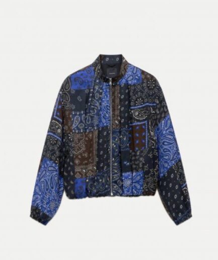BOMBER LEGGERO FANTASIA BANDANA LUMINA BLU/MARRONE LD6161