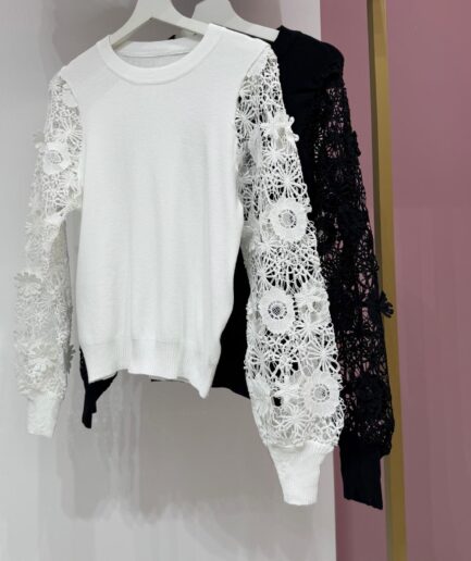 MAGLIA MANICHE MACRAME' H050