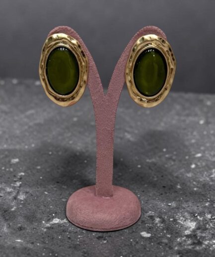 ORECCHINI RETRO'OVALI ORO/VERDE