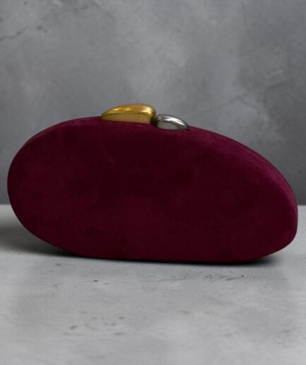 CLUTCH IN SUEDE BORDEAUX