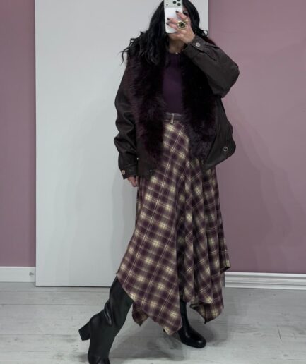 GONNA MIDI A QUADRI BORDEAUX 61137