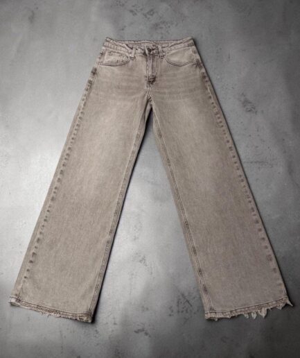 JEANS PALAZZO SFRANGIATI GRIGIO CHIARO FX5059