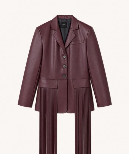 BLAZER SIMIL PELLE CON FRANGE BORDEAUX LD6241