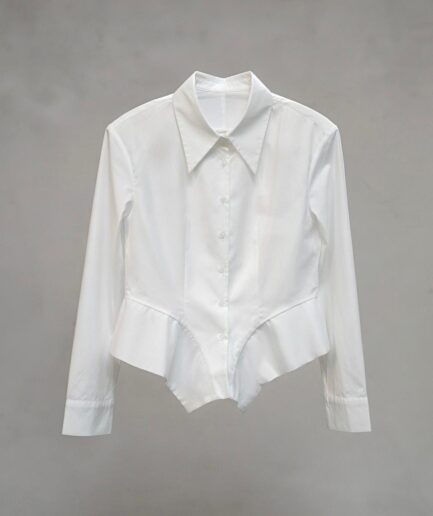 CAMICIA CON FALDE BIANCA 19597