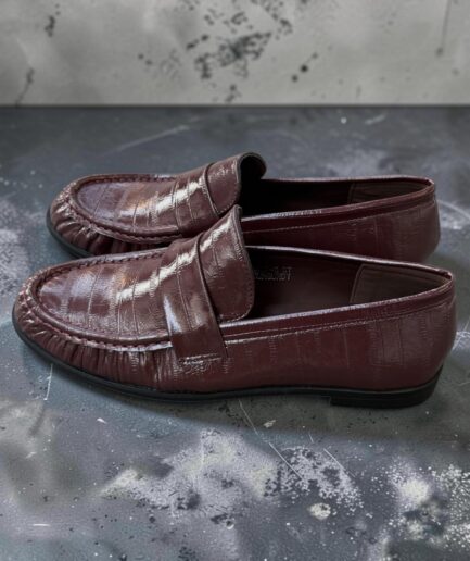 MOCASSINI STAMPA COCCO BORDEAUX J527
